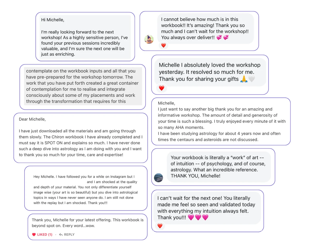 Messages from past attendees of The Chiron Alchemist workshop series